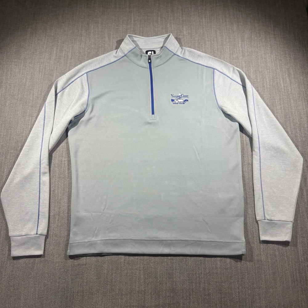FootJoy Sweater Mens Large Gray 1/4 Zip Vaaler Creek Golf Pullover Performance